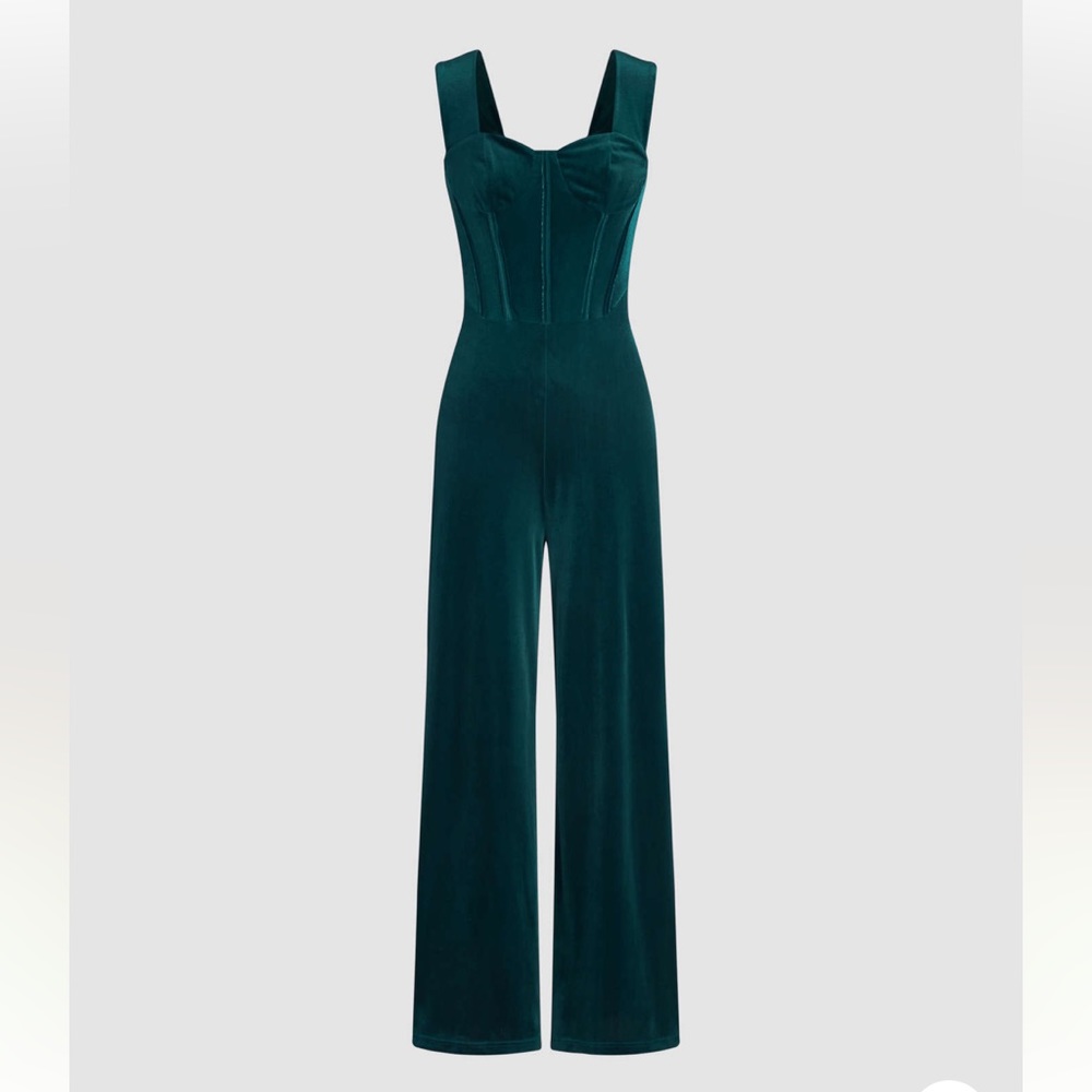 NWT Green Velour Jumpsuit